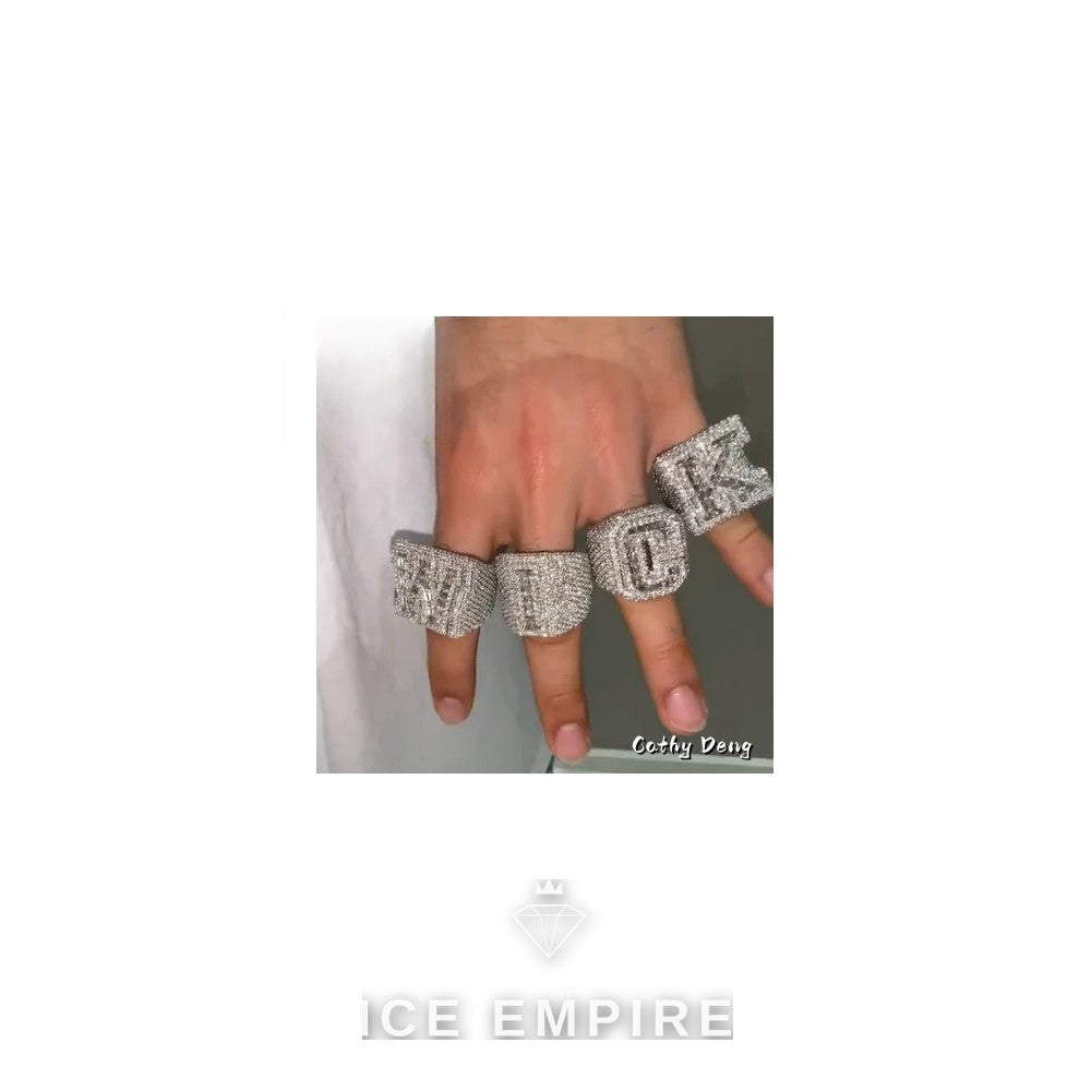 Iced Out Cluster 925 Silver Moissanite Ring