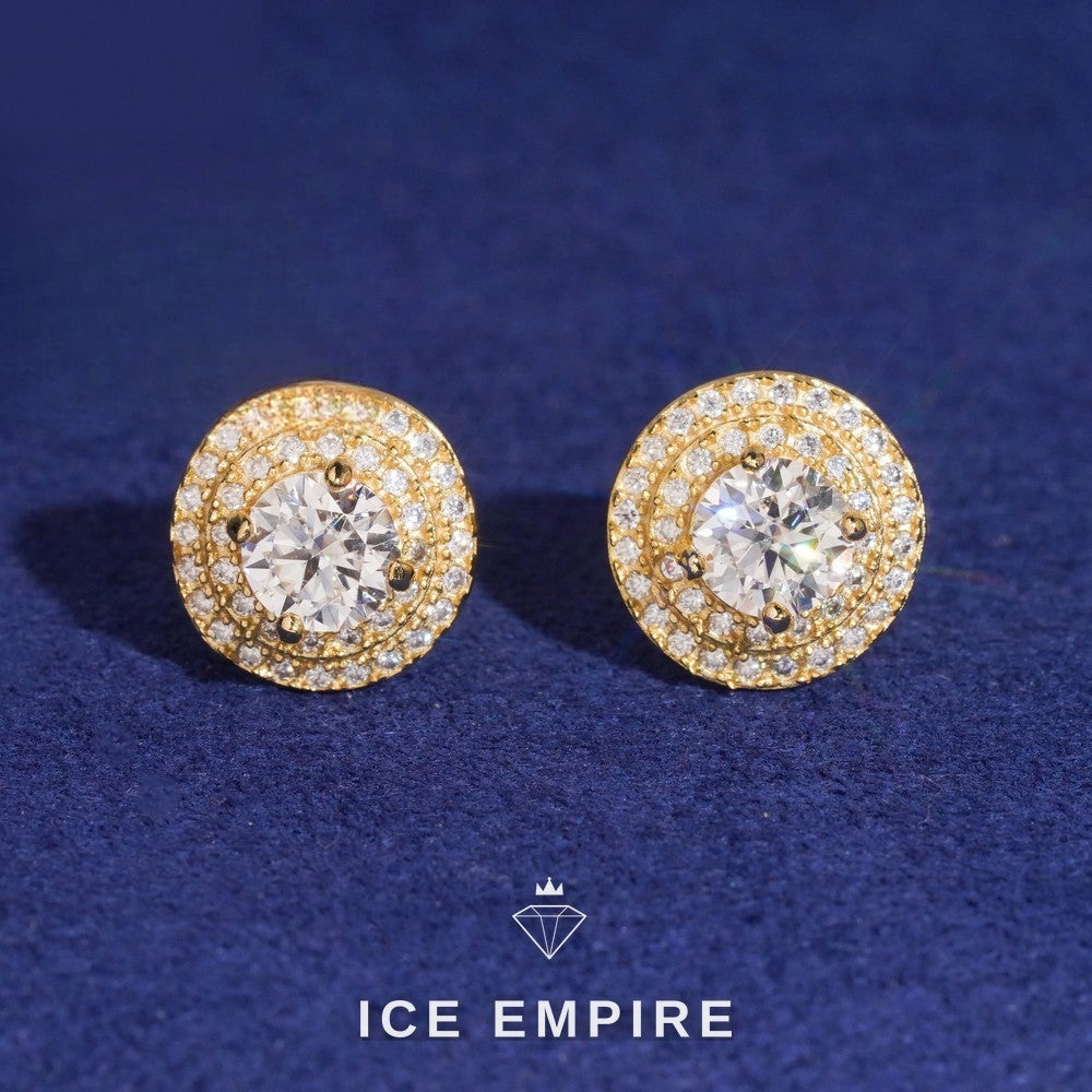 Iced Out Gold Plated Moissanite Earrings