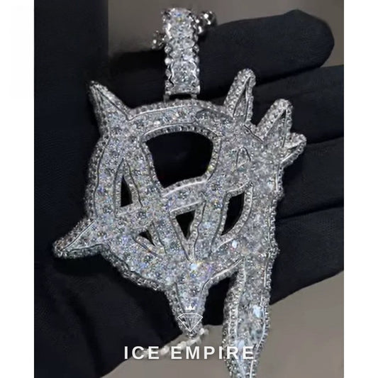 Iced Out Baguette Rose Gold Plated Moissanite Pendant