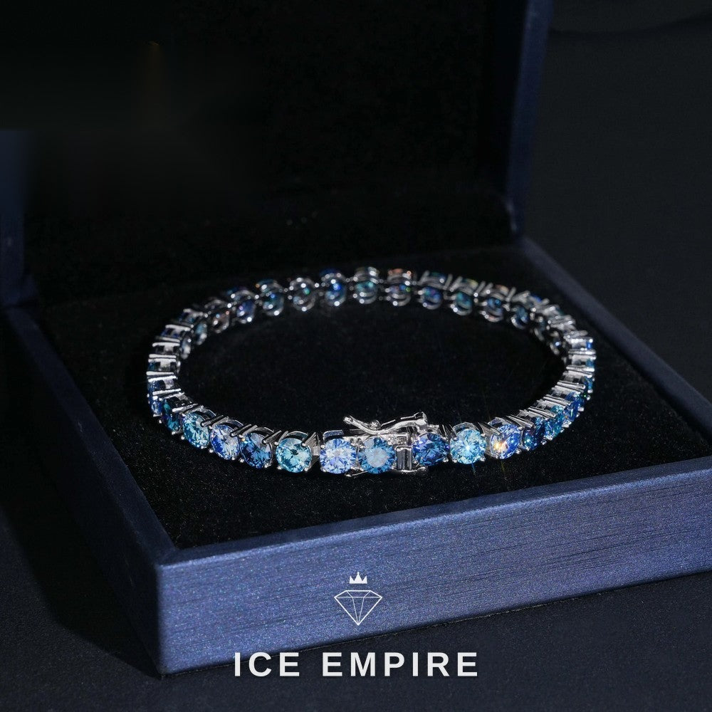 Iced Out 925 Silver Moissanite Tennis Bracelet