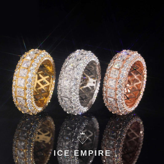 Iced Out 925 Silver Moissanite Engagement Ring