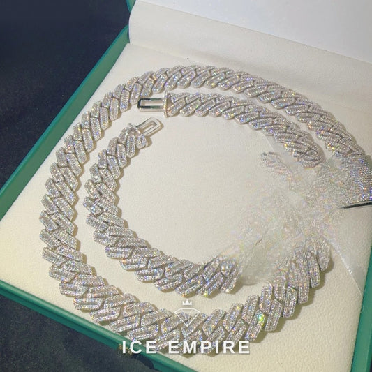 Iced Out Rose Gold Plated Moissanite Cuban Chain