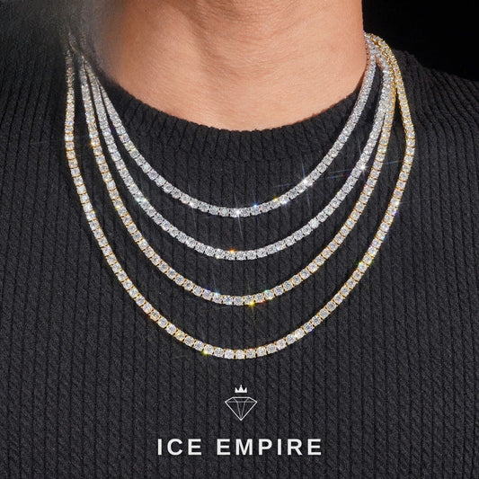 Iced Out Rose Gold Plated Moissanite Tennis Chain