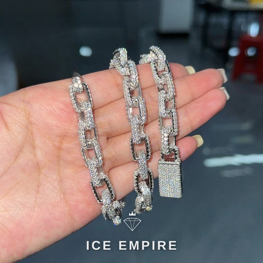 Iced Out Rose Gold Plated Moissanite Cuban Chain
