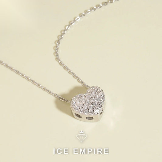 Iced Out Heart Rose Gold Plated Moissanite Cuban Chain