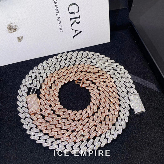 Iced Out Rose Gold Plated Moissanite Cuban Chain