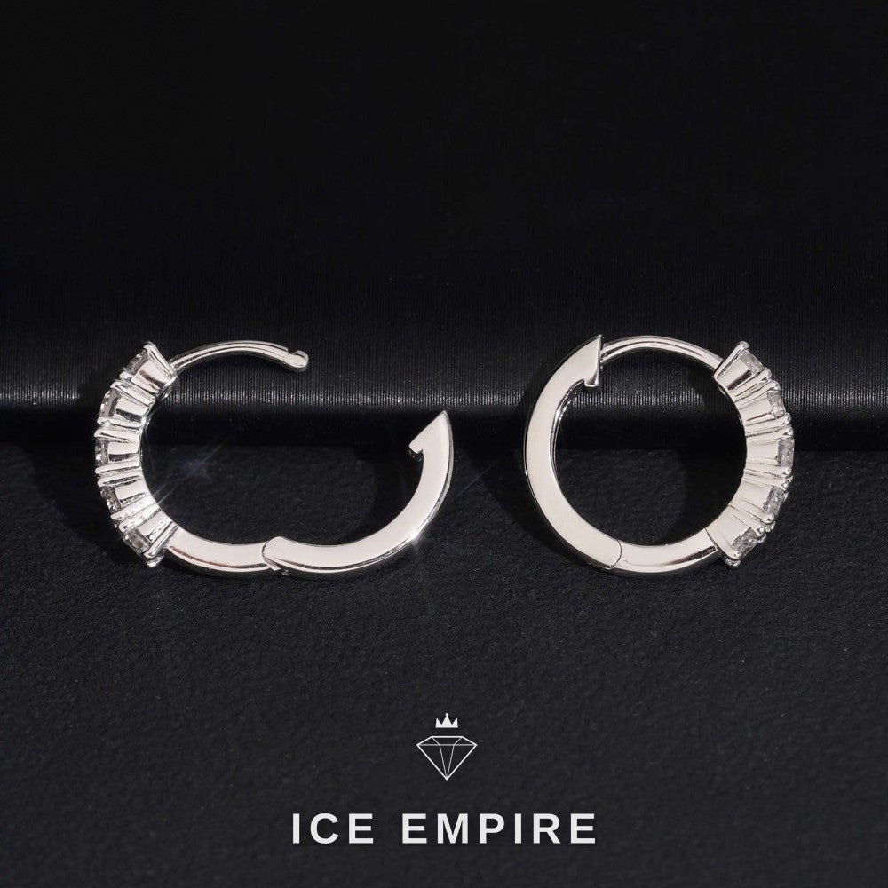 Iced Out Rose Gold Plated Lab Grown Diamond Hoop Earrings