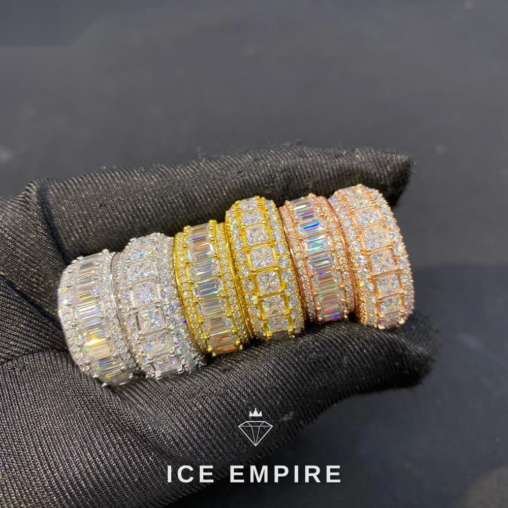Iced Out 925 Silver Moissanite Engagement Ring