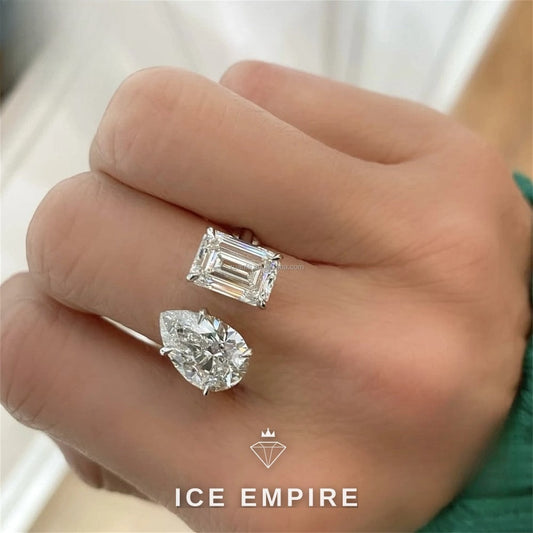 Iced Out Gold Plated Lab Grown Diamond Engagement Ring