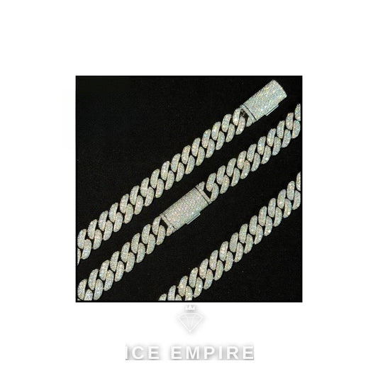 Iced Out Rose Gold Plated Moissanite Cuban Chain