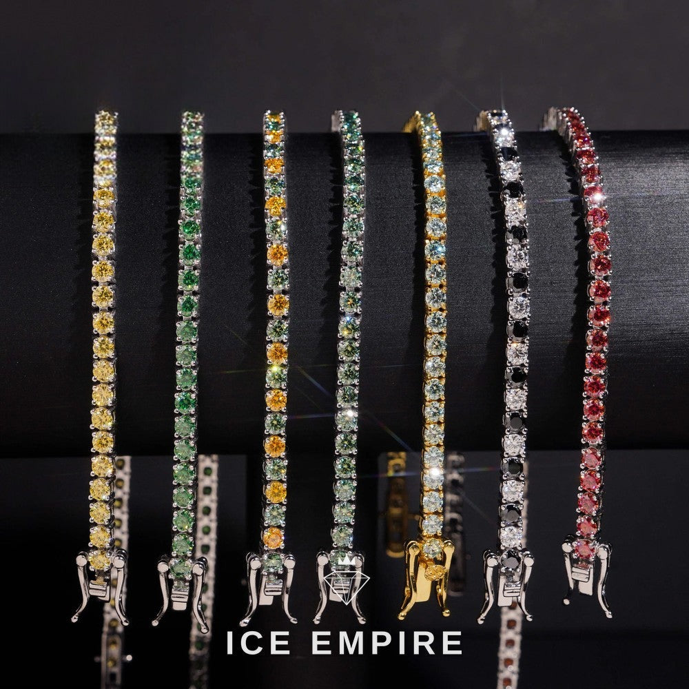 Iced Out 925 Silver Moissanite Tennis Bracelet