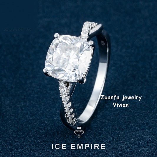 Iced Out Rose Gold Plated Moissanite Ring
