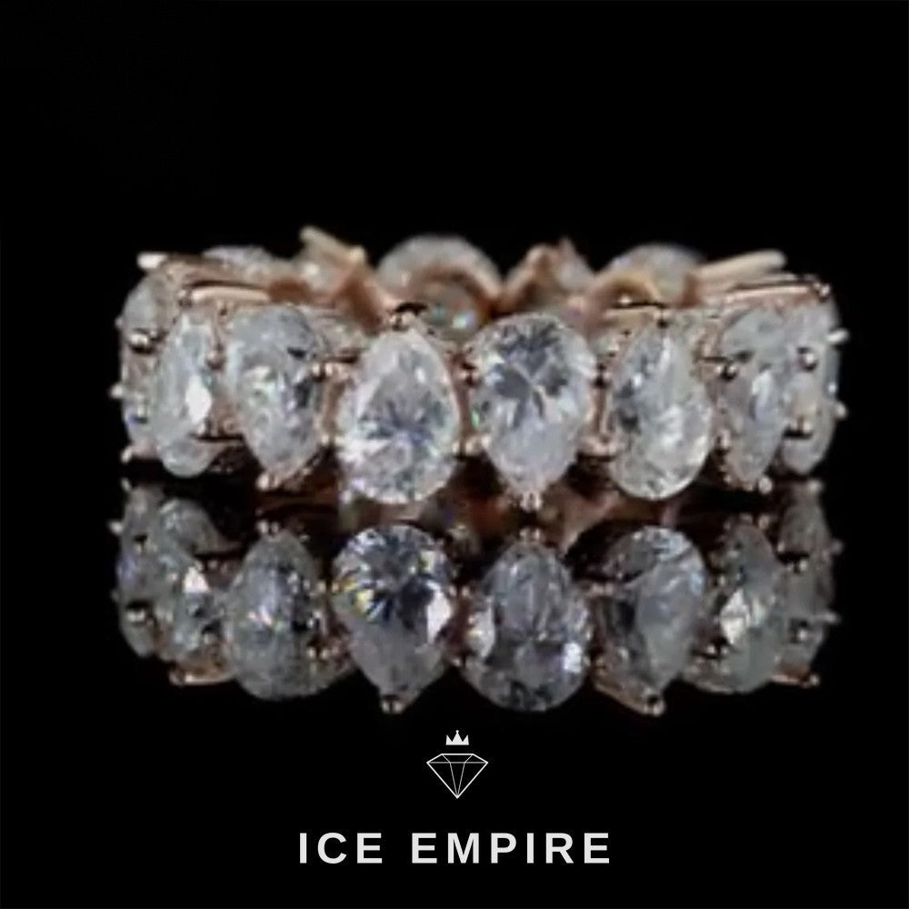Iced Out 925 Silver Moissanite Ring