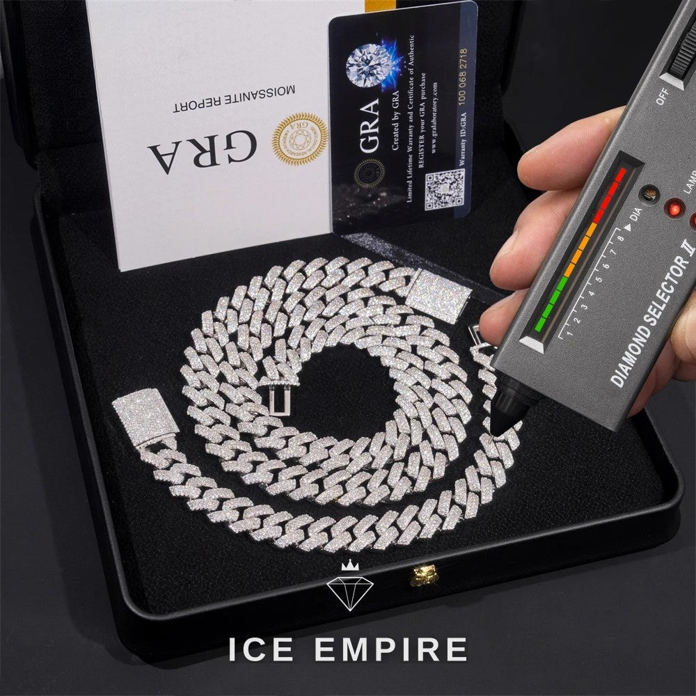 Iced Out Rose Gold Plated Moissanite Cuban Chain