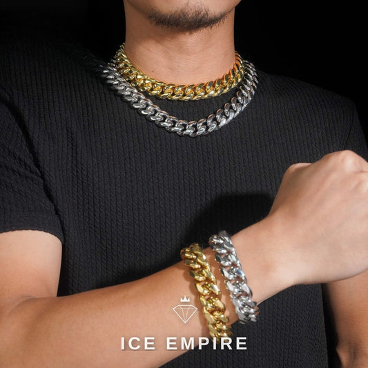 Iced Out Gold Plated Moissanite Cuban Chain