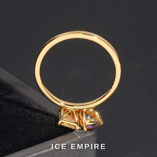 Iced Out 925 Silver Moissanite Engagement Ring