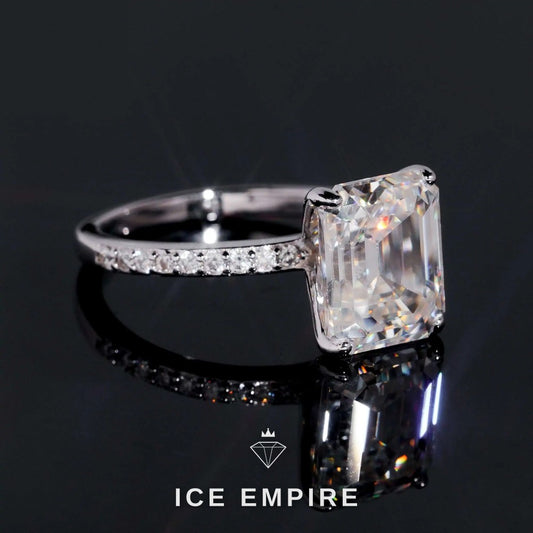 Iced Out 18K Gold Moissanite Wedding Band