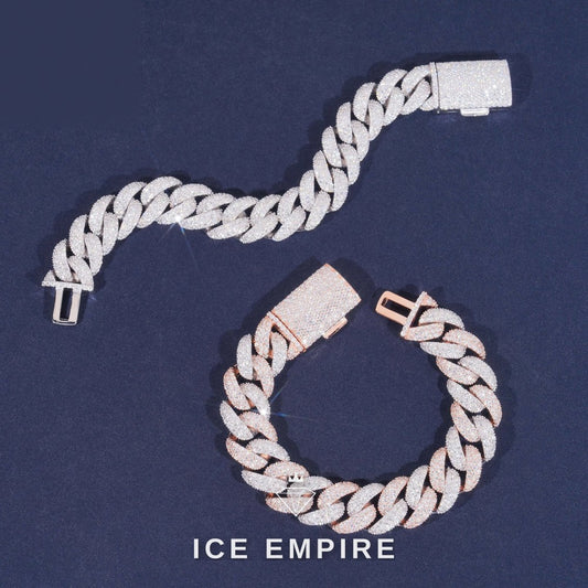 Iced Out 925 Silver Moissanite Cuban Chain