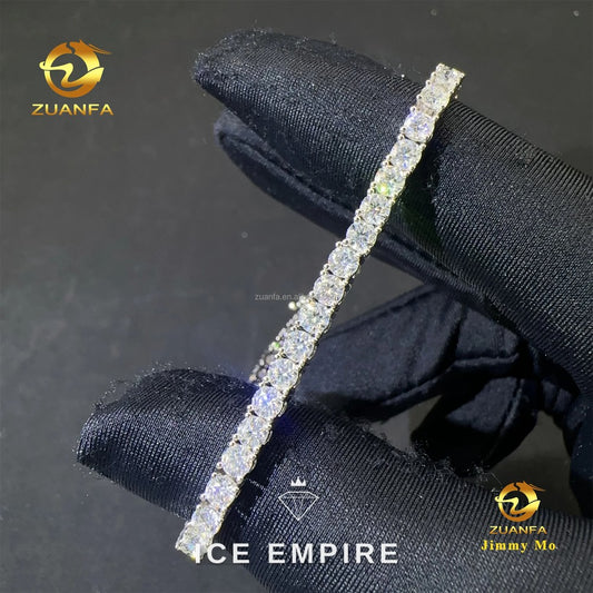 Iced Out 10K Gold Moissanite Tennis Chain