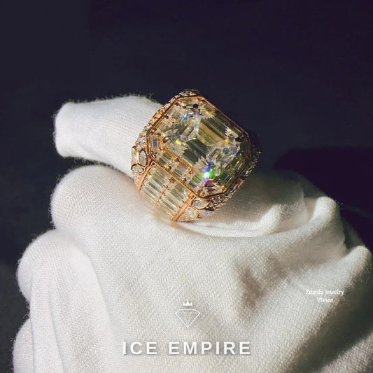 Iced Out 925 Silver Moissanite Ring