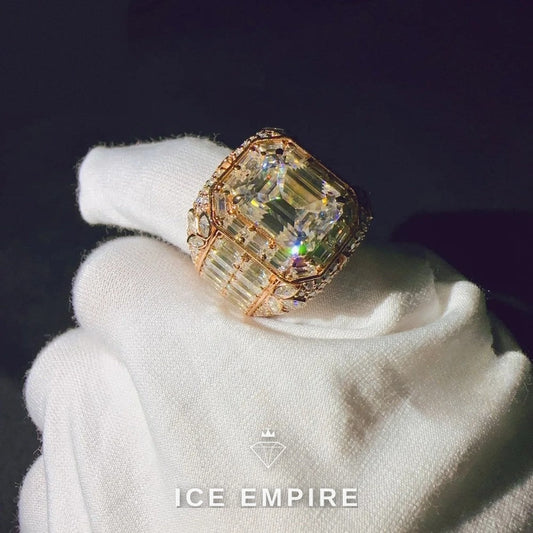 Iced Out 925 Silver Moissanite Ring