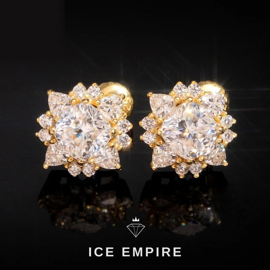 Iced Out 925 Silver Moissanite Earrings