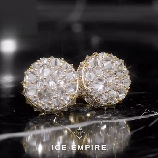 Iced Out 925 Silver Moissanite Stud Earrings