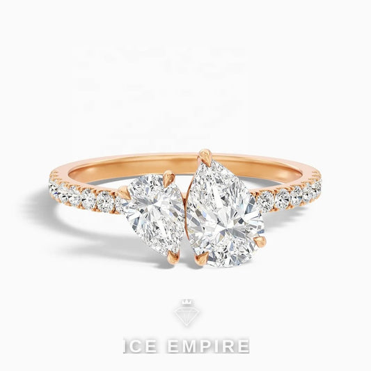 Iced Out Gold Plated Lab Grown Diamond Engagement Ring