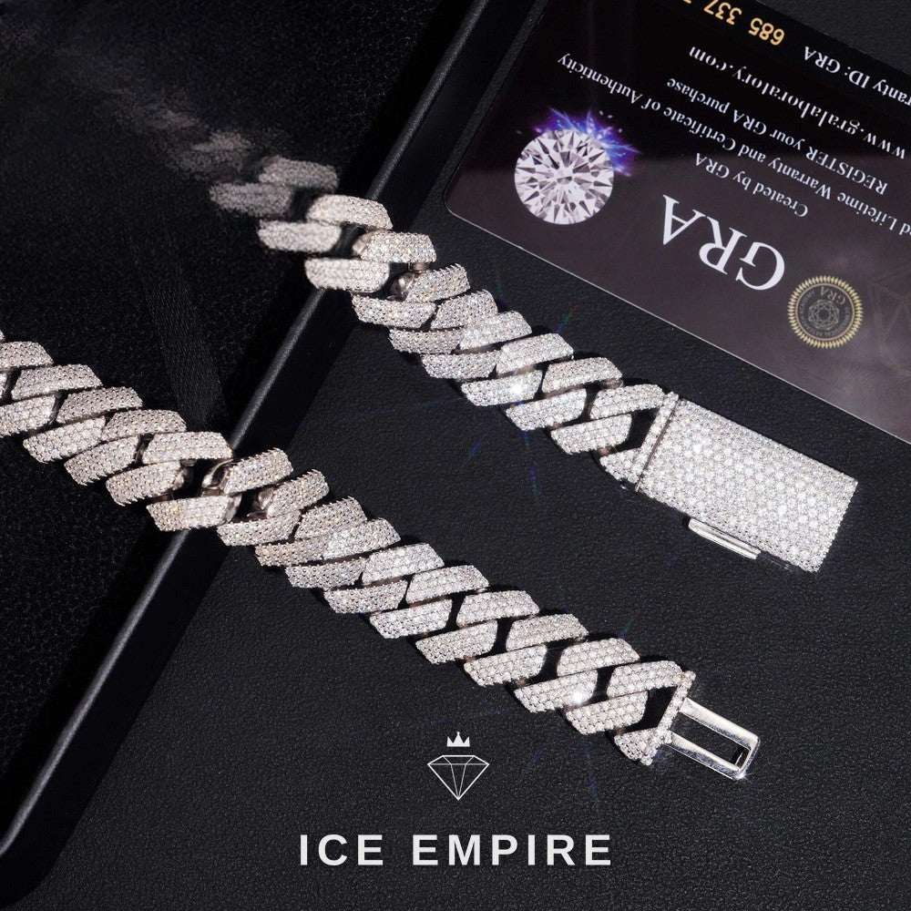 Iced Out Rose Gold Plated Moissanite Cuban Chain