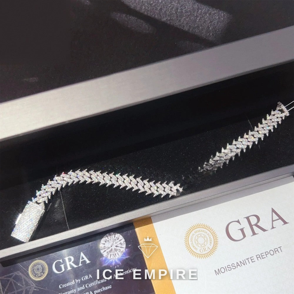 Iced Out 925 Silver Moissanite Cuban Chain