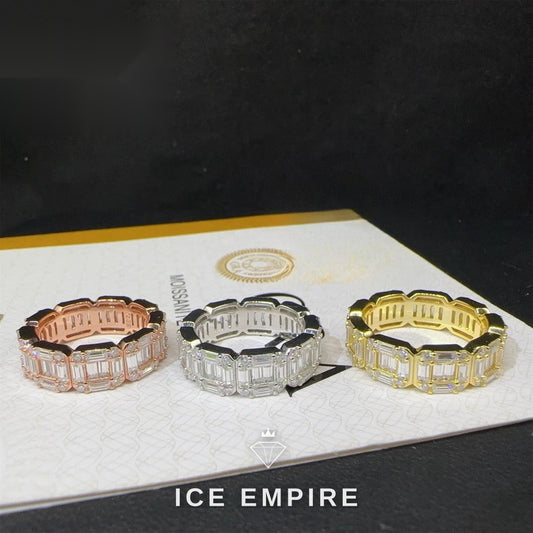 Iced Out Baguette Gold Plated Moissanite Ring