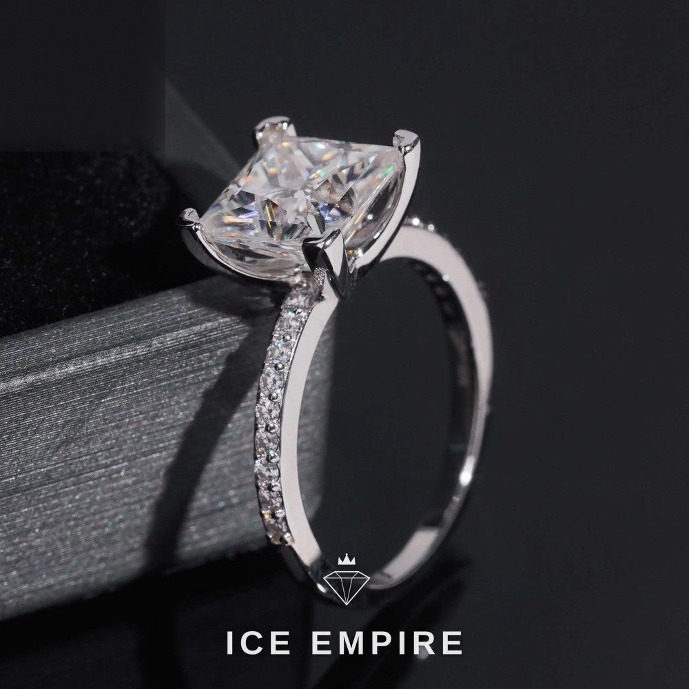 Iced Out Rose Gold Plated Moissanite Wedding Band