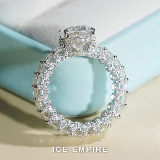 Iced Out 925 Silver Moissanite Ring