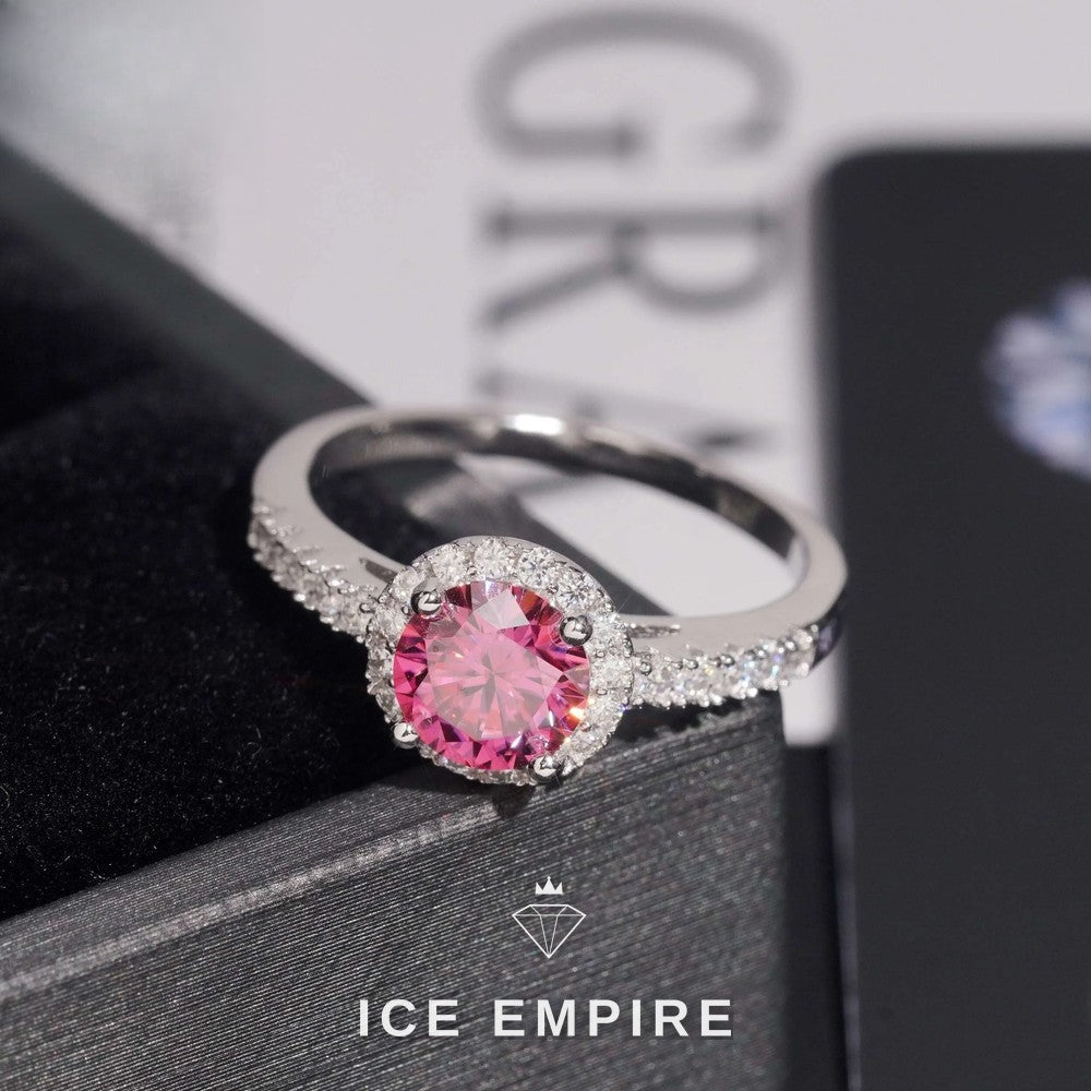 Iced Out 925 Silver Moissanite Engagement Ring