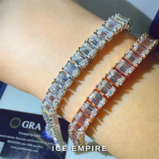 Iced Out 925 Silver Moissanite Tennis Chain