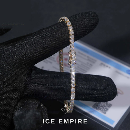 Iced Out 9K Gold Lab Grown Diamond Tennis Chain