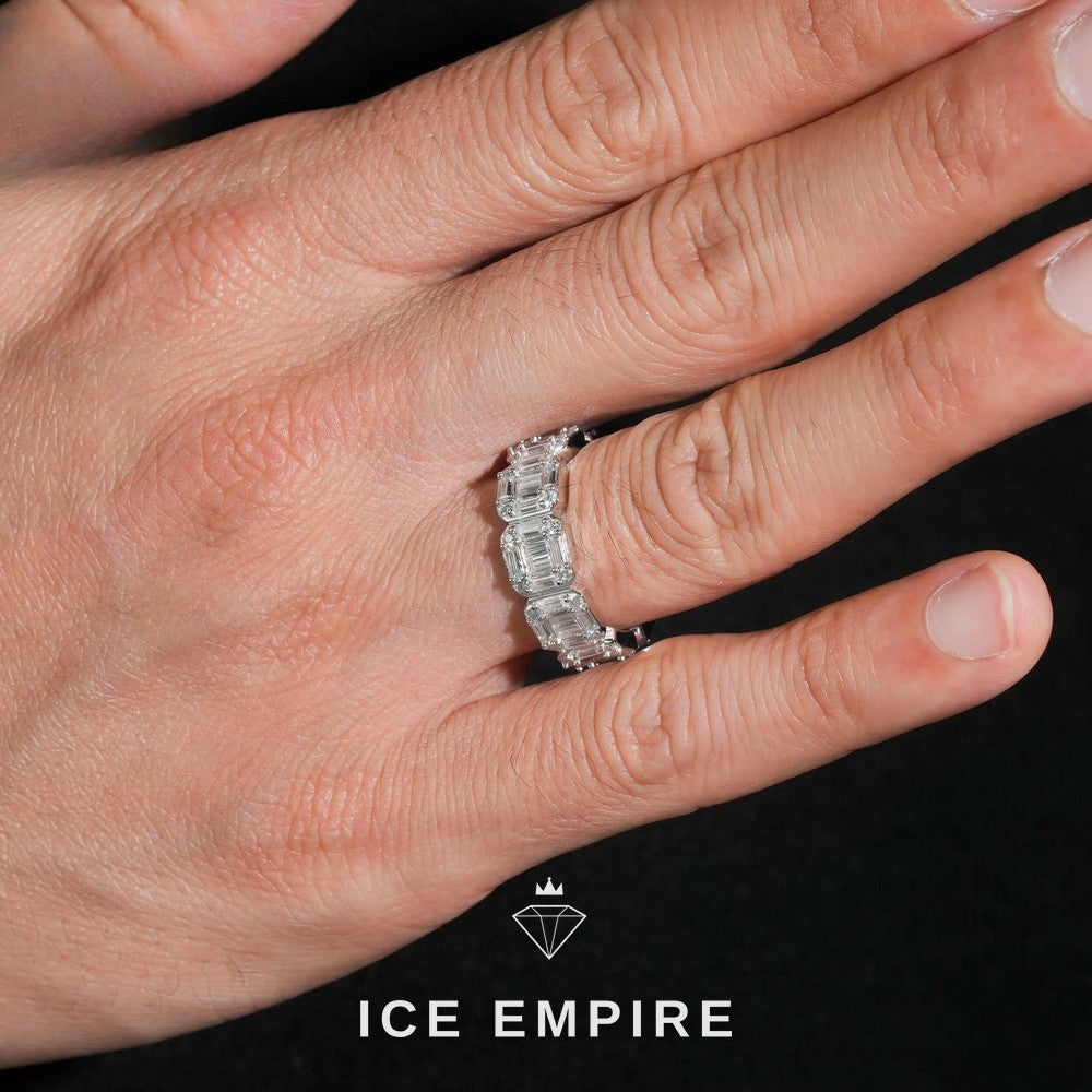 Iced Out Baguette 925 Silver Lab Grown Diamond Pendant