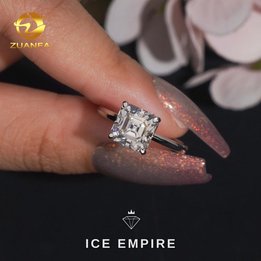 Iced Out 925 Silver Moissanite Wedding Band