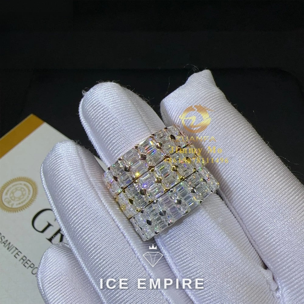 Iced Out 925 Silver Moissanite Ring