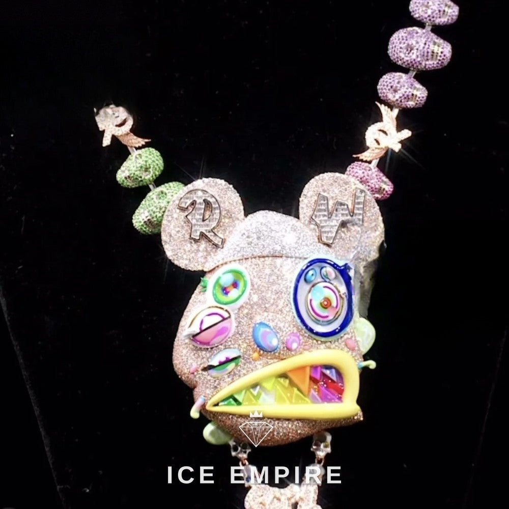 Iced Out Rose Gold Plated Moissanite Pendant
