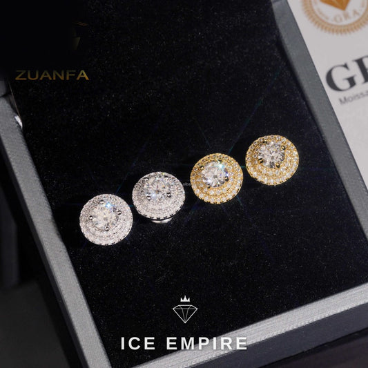 Iced Out Gold Plated Moissanite Earrings