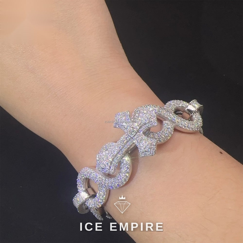 Iced Out 925 Silver Moissanite Cuban Chain