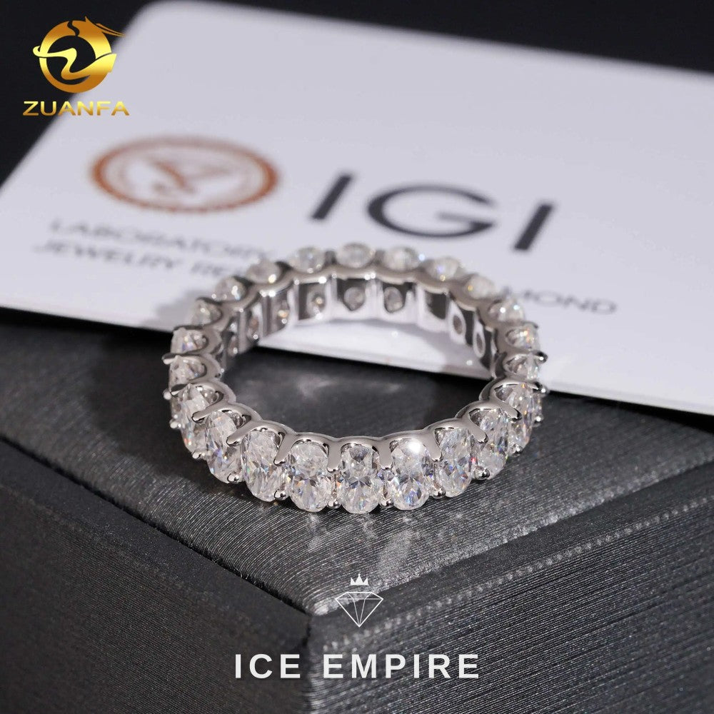 Iced Out 10K Gold Lab Grown Diamond Wedding Band