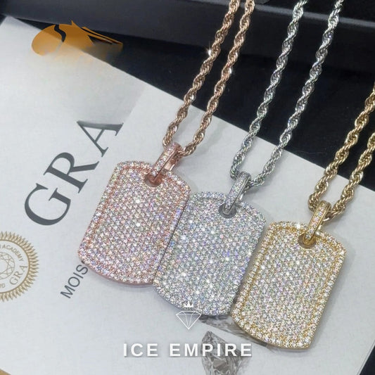 Iced Out Cross Rose Gold Plated Moissanite Rope Chain