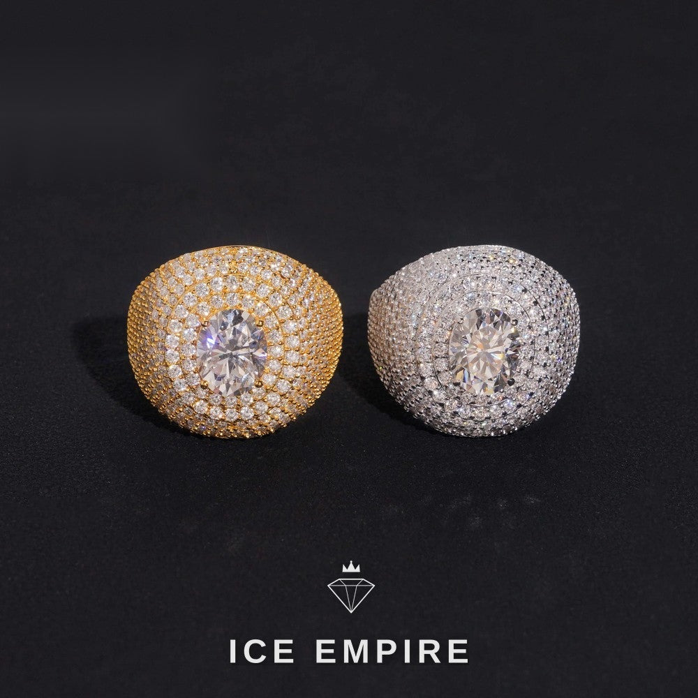 Iced Out Gold Plated Moissanite Ring