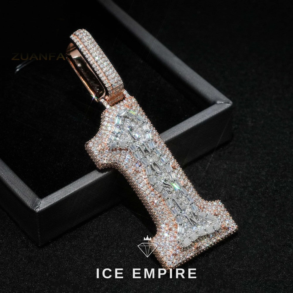 Iced Out Cross 925 Silver Moissanite Pendant
