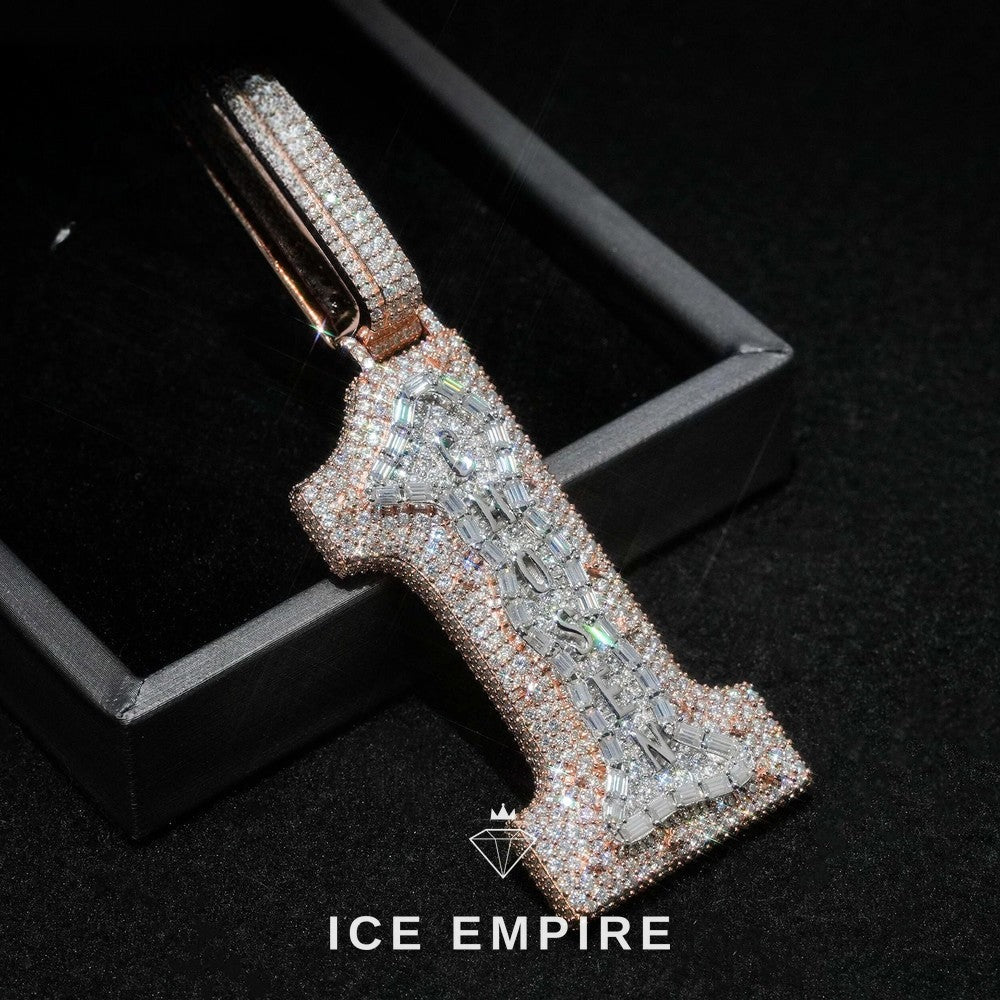 Iced Out Cross 925 Silver Moissanite Pendant