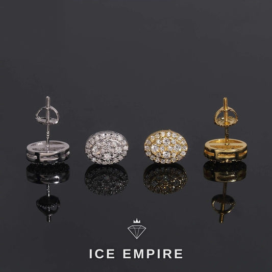 Iced Out Gold Plated Moissanite Stud Earrings