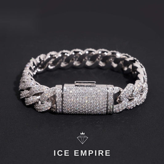 Iced Out 925 Silver Moissanite Cuban Chain