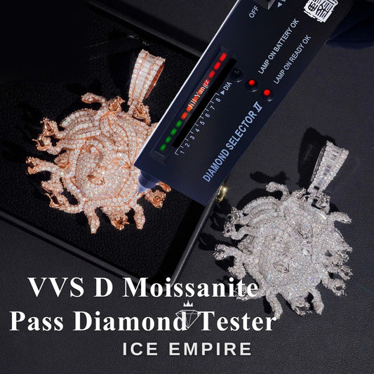Iced Out Baguette 925 Silver Moissanite Pendant